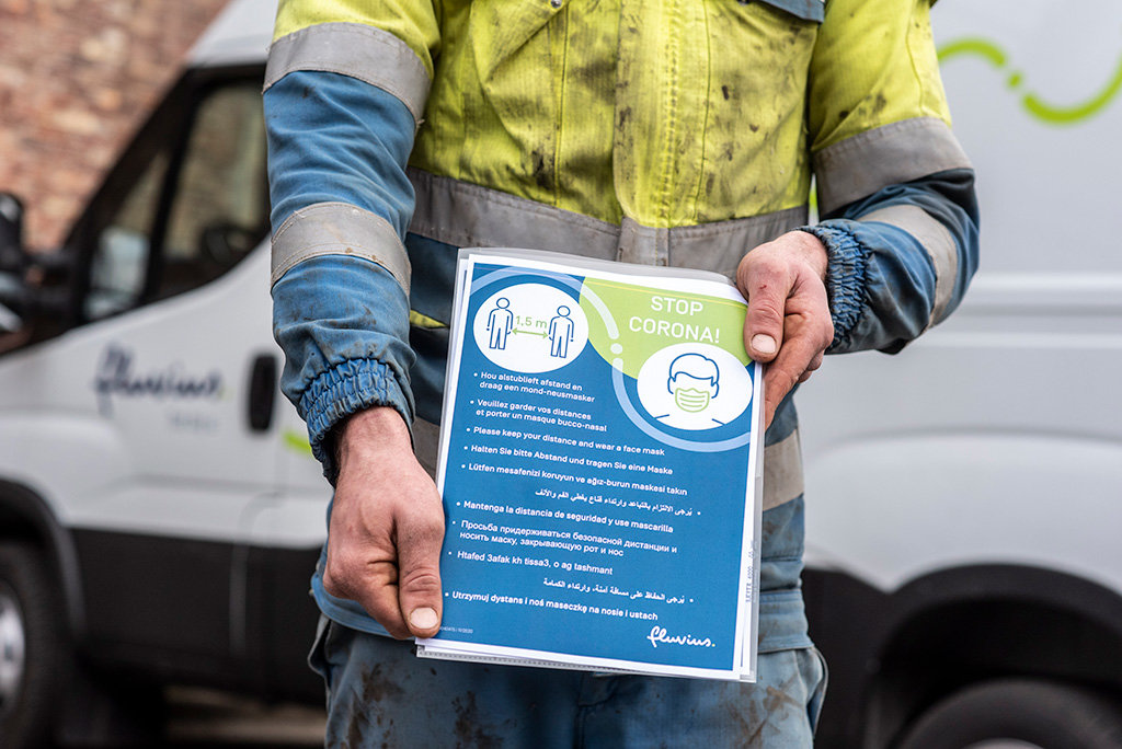 Veiligheid is een topprioriteit voor Fluvius Fluvius-technicus toont corona-maatregelen