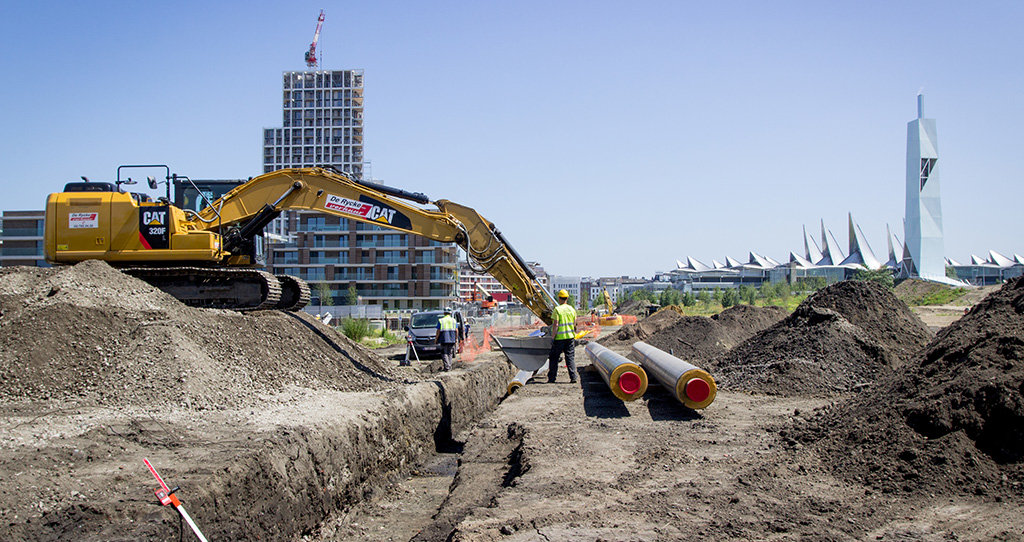 Werken aan het warmtenet in Antwerpen